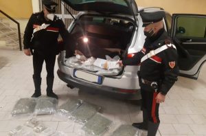 Anzio: 3 persone arrestate dai Carabinieri trovate in possesso di oltre 20 kg di droga